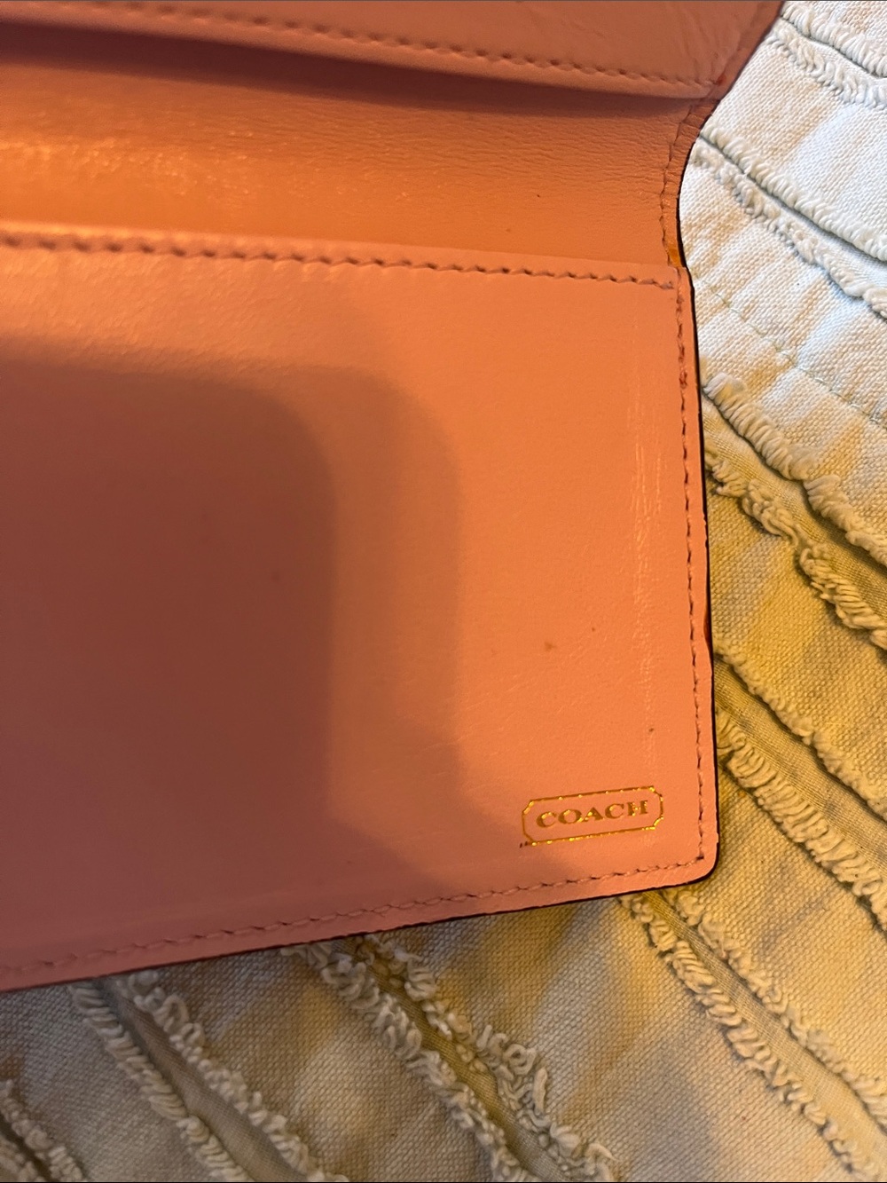 Coach bleeker tattersall red pink checkbook slim wallet planner agenda legacy - Picture 3 of 5